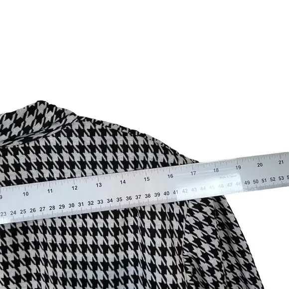 Kasper Swing Blazer Jacket Womens Black and White Houndstooth Retro Size 16